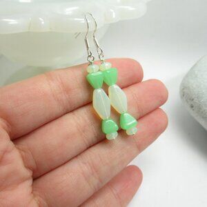 Uranium glass bead earrings